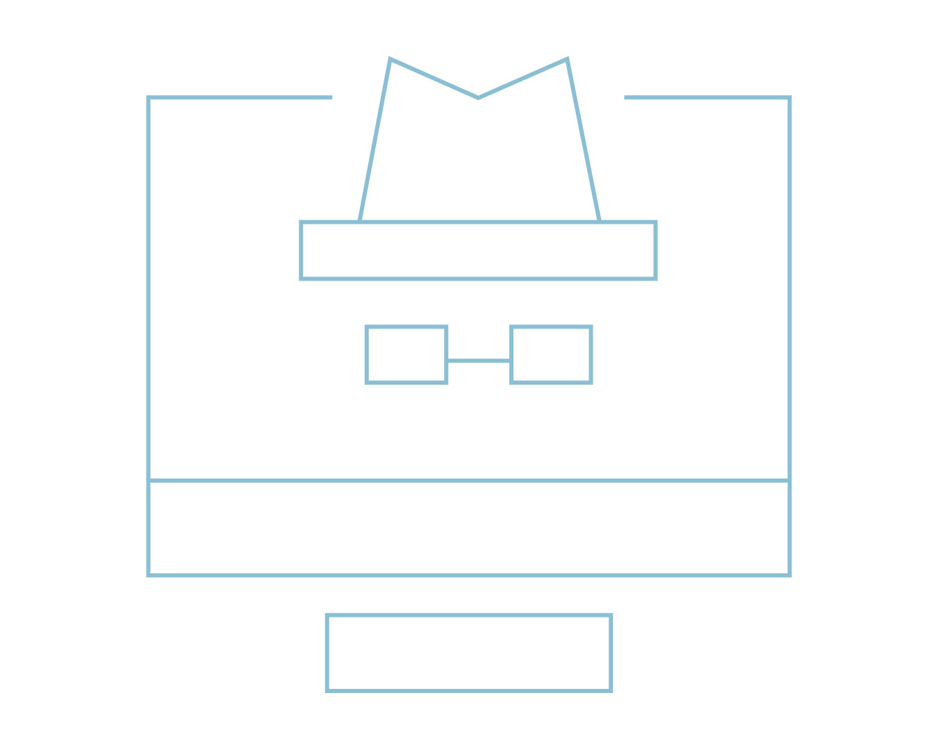 Lined icon representing advisory services for cyber