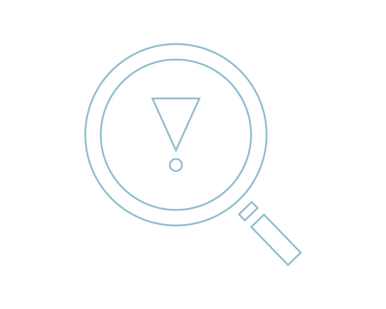 Lined icon representing managed detection and response for cyber